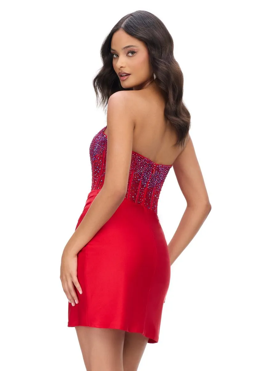 ASHLEYlauren Illusion Corset Homecoming Dress 4686 sold by Terry costa product image thumbnail 4