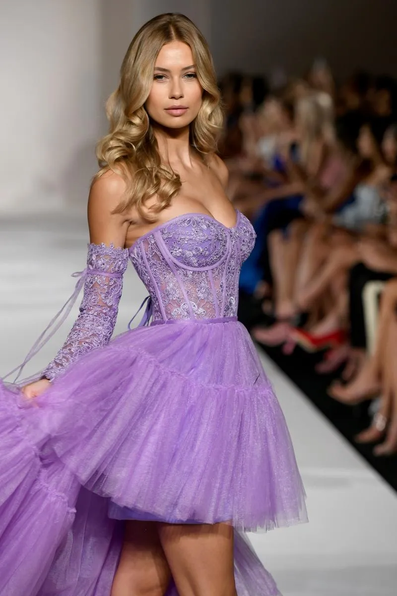 Sherri Hill Strapless Corset Lace Dress 55453 sold by Terry costa product image thumbnail 4
