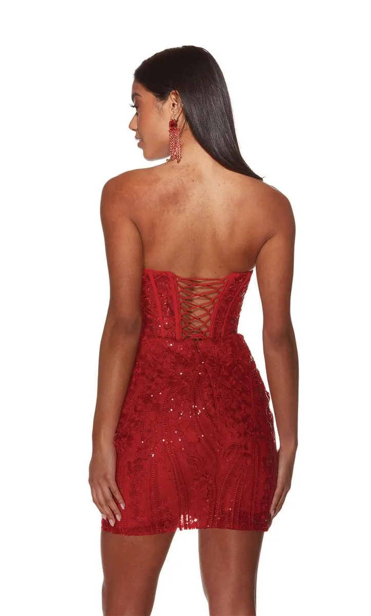 Alyce Paris Lace Corset Homecoming Dress 4814 sold by Terry costa product image thumbnail 2