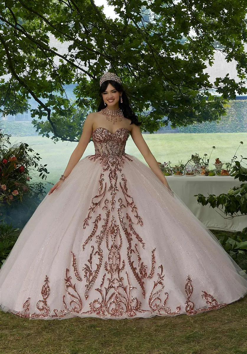Vizcaya by Morilee Quince Beaded Quince Dress 89458 sold by Terry costa product image thumbnail 3