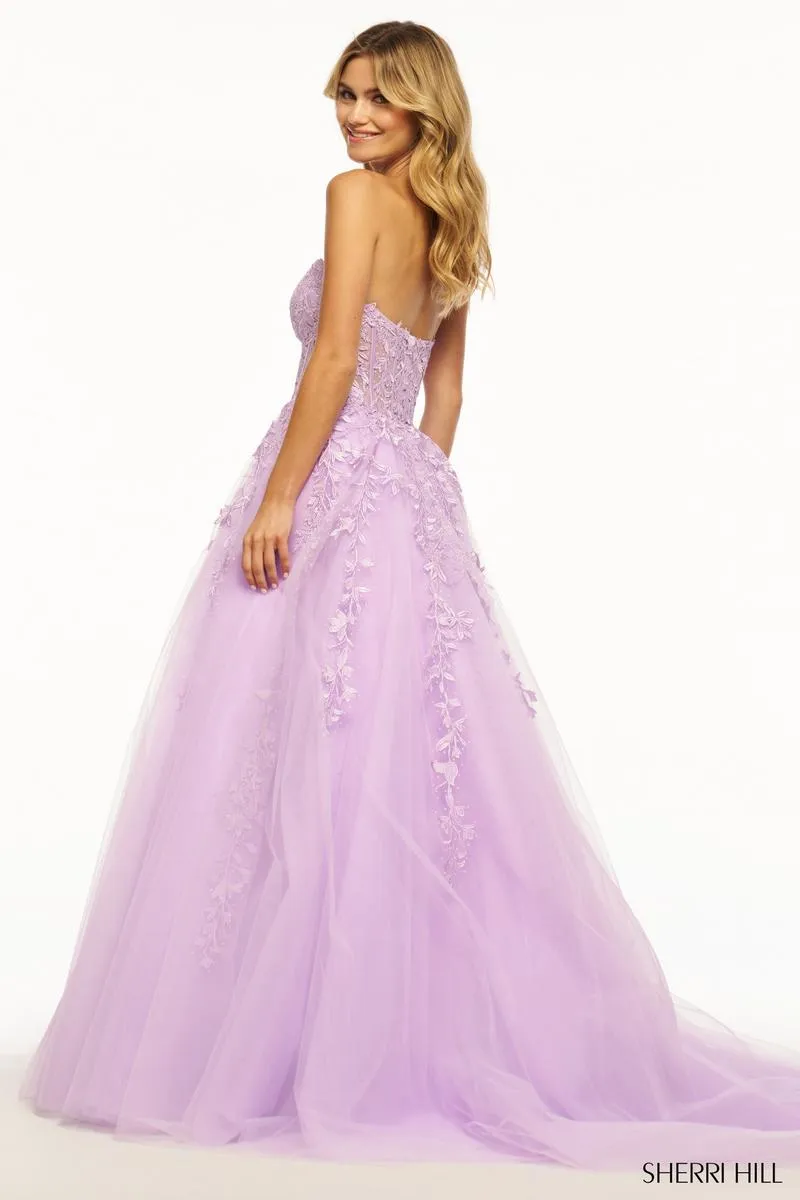 Sherri Hill Strapless Lace Prom Dress 55993 sold by Terry costa product image thumbnail 2