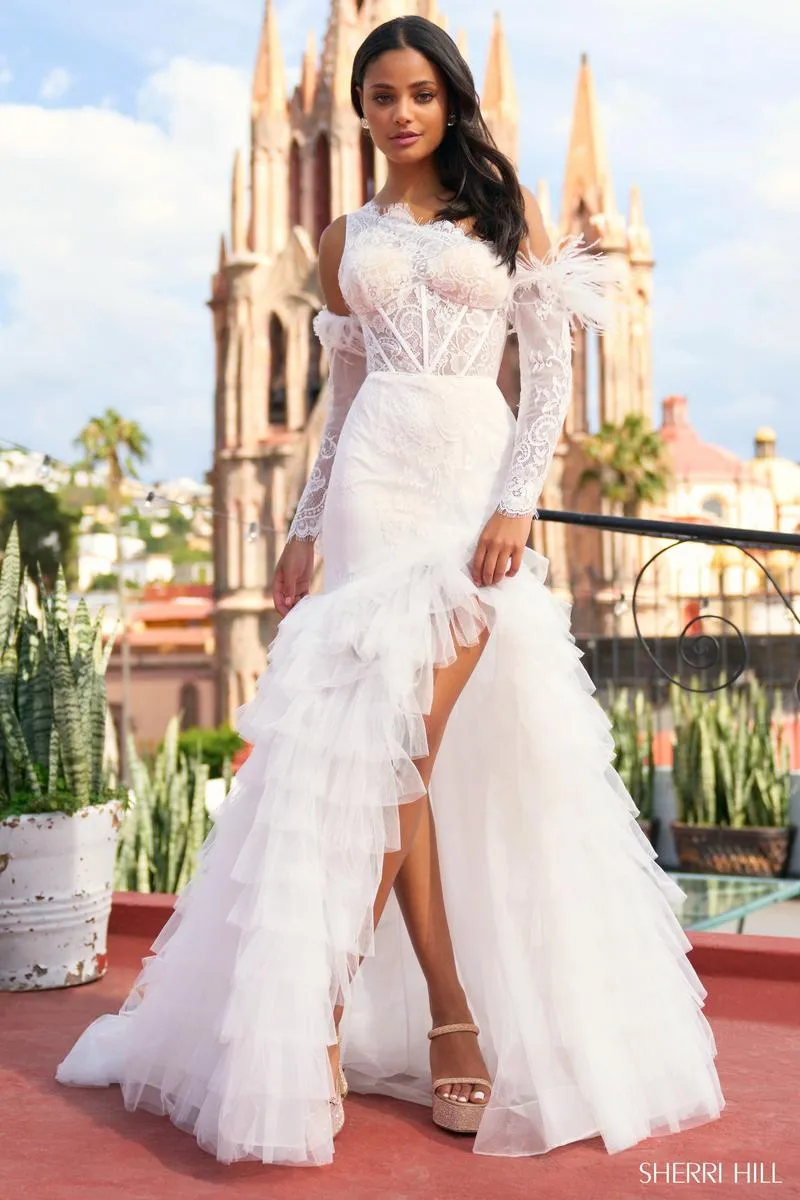 Sherri Hill Long Ruffle Dress 55384 sold by Terry costa