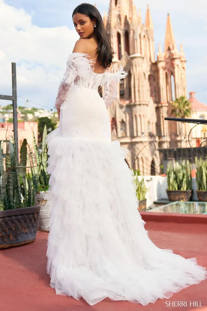 Sherri Hill Long Ruffle Dress 55384 sold by Terry costa product image thumbnail 2