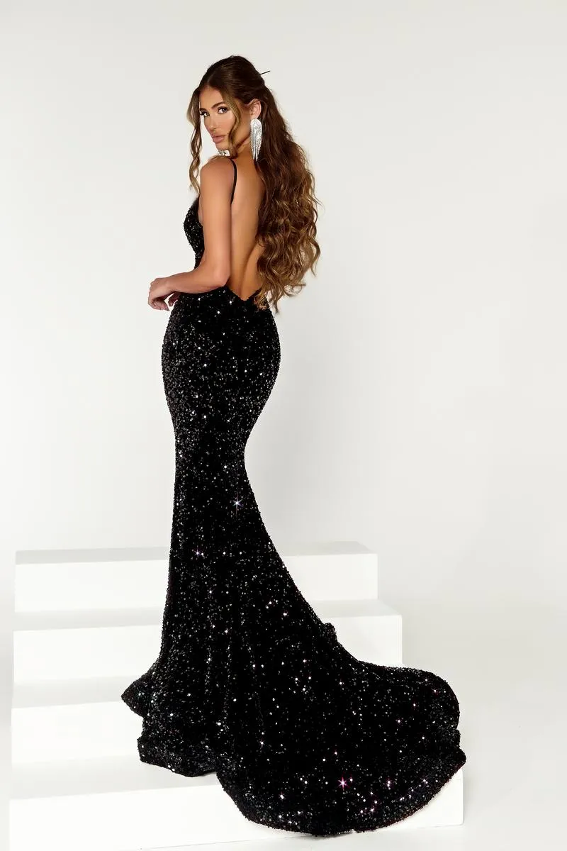 Portia and Scarlett Sequin Open Back Prom Dress PS21235 sold by Terry costa product image thumbnail 2