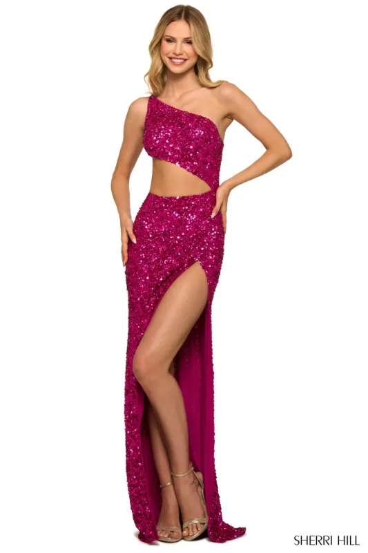 Sherri Hill Sequin Cut Out Prom Dress 55456 sold by Terry costa