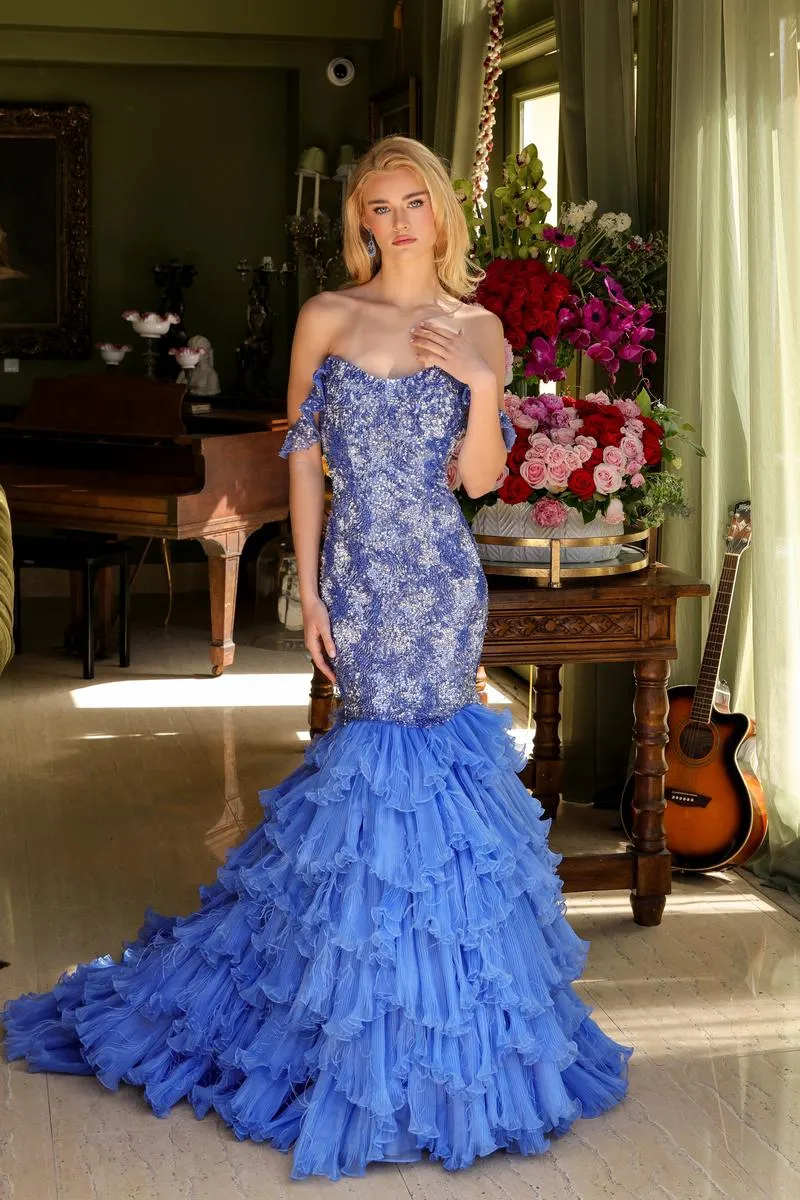Ava Presley Mermaid Ruffle Pageant Dress 39551 sold by Terry costa product image thumbnail 5