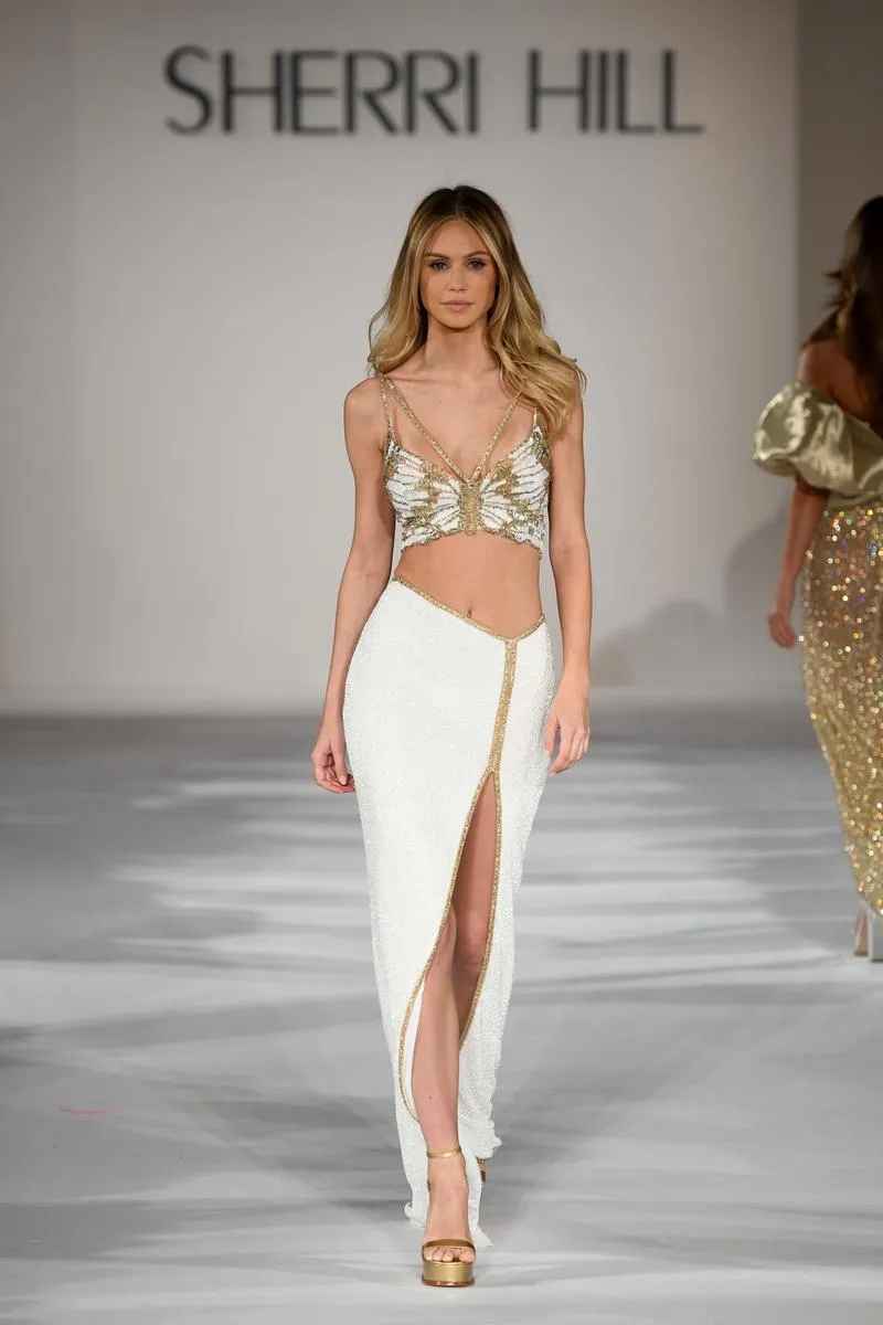 Sherri Hill Two-Piece Beaded Butterfly Gown 55409 sold by Terry costa product image thumbnail 5