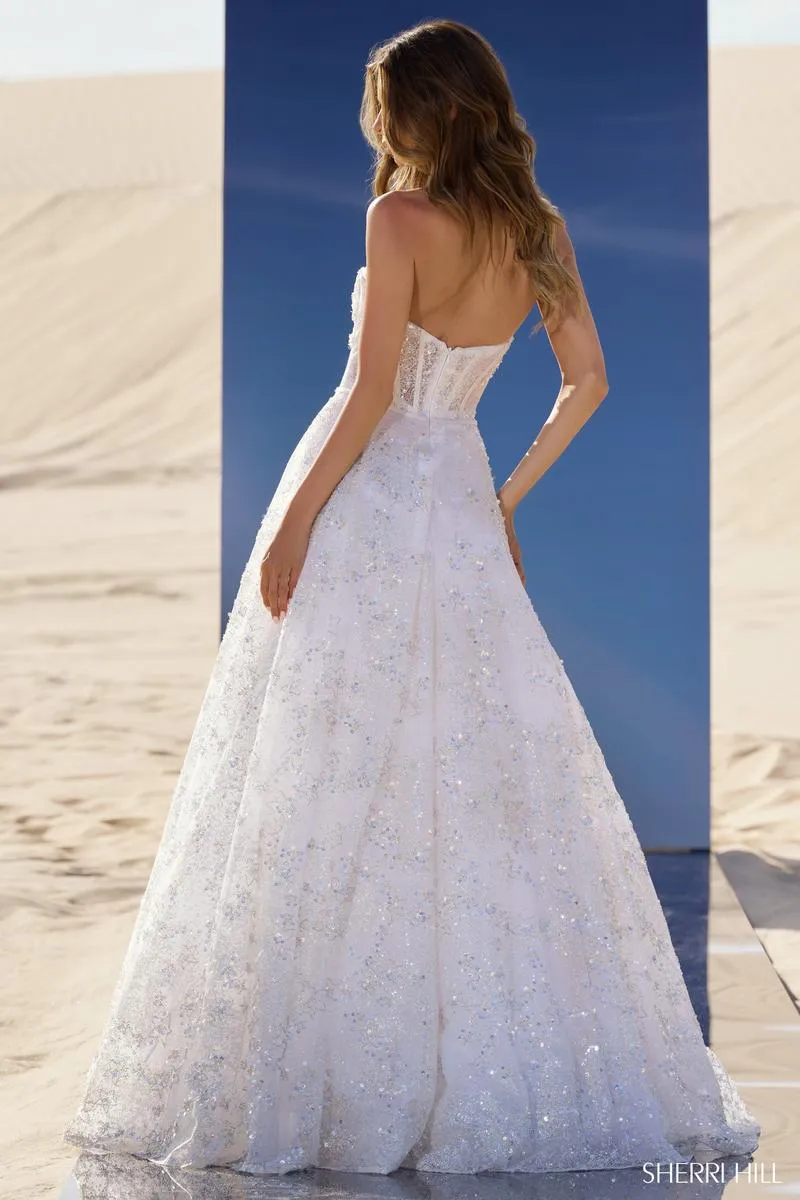 Sherri Hill Strapless A-line Rosette Dress 56823 sold by Terry costa product image thumbnail 2