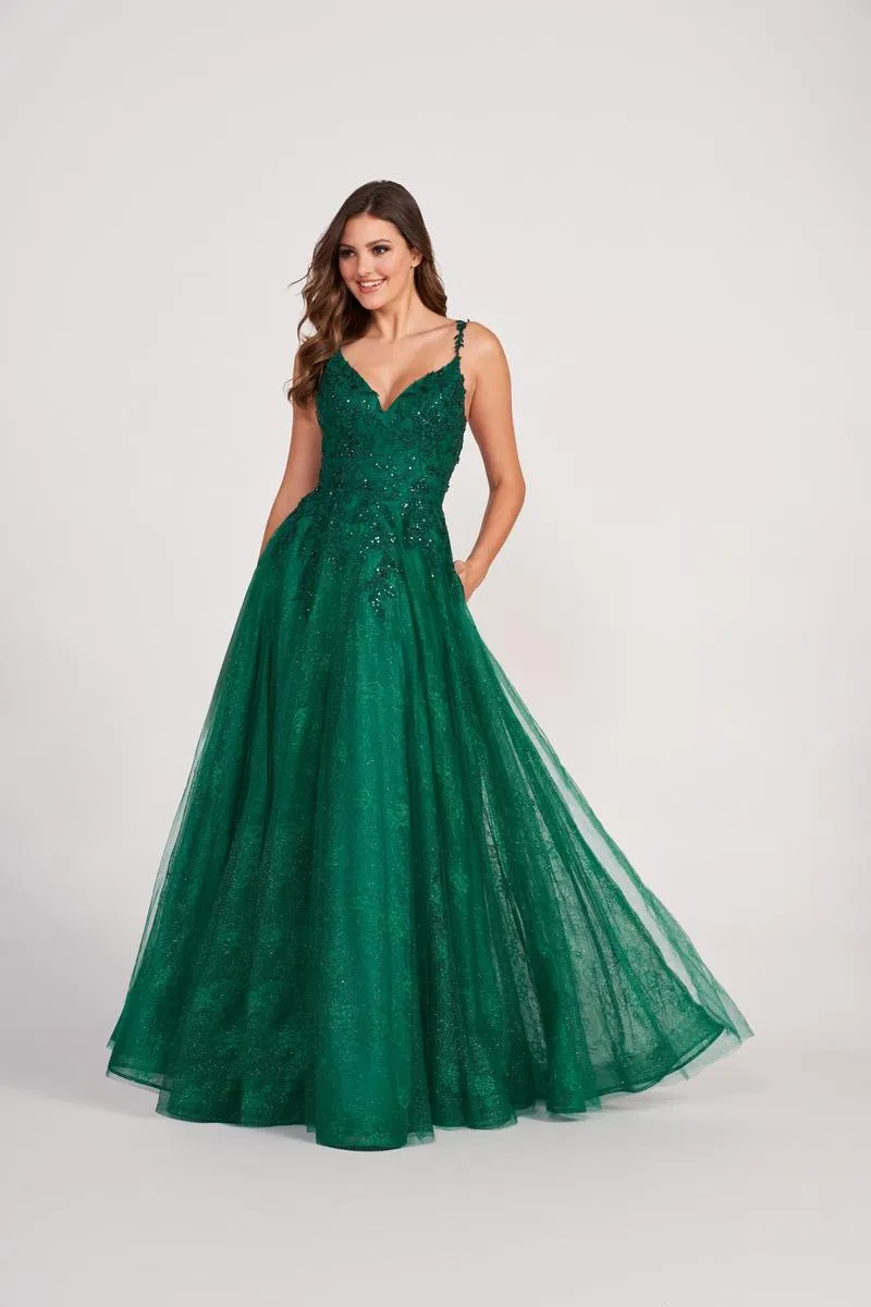Ellie Wilde V-Neck A-Line Prom Dress EW34086 sold by Terry costa product image thumbnail 3