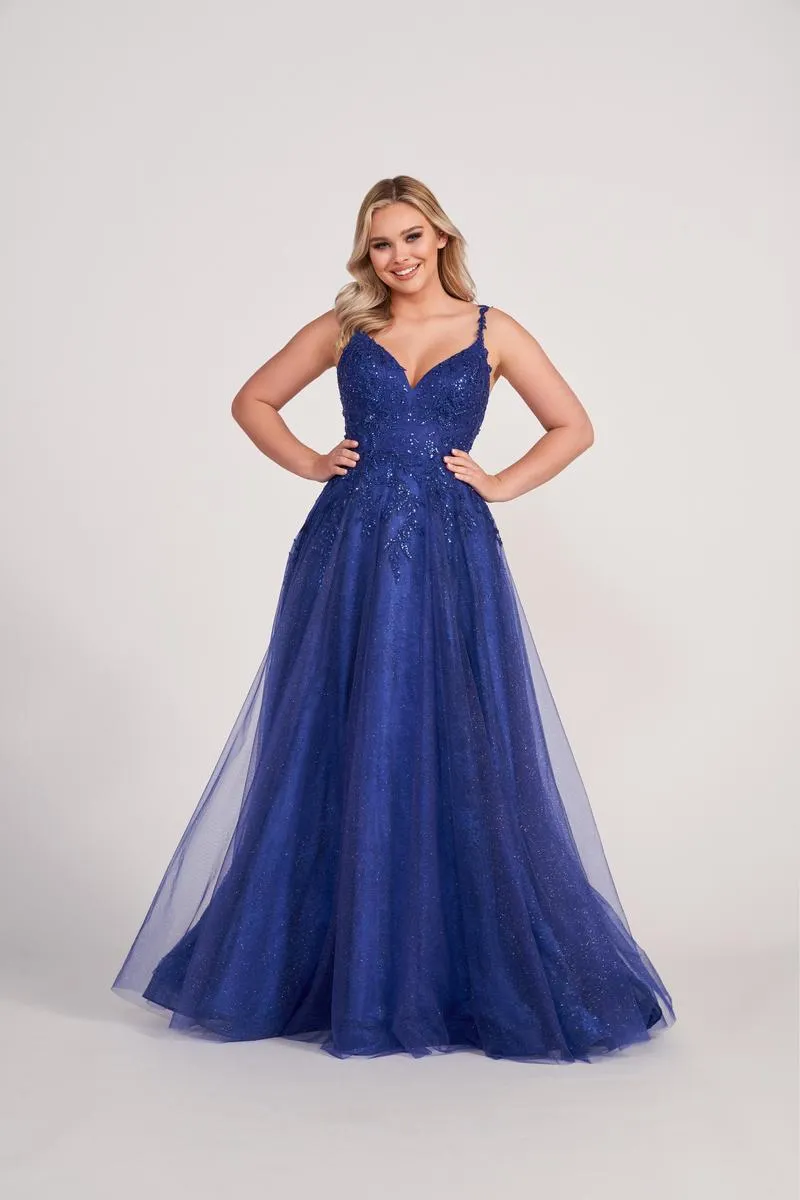 Ellie Wilde V-Neck A-Line Prom Dress EW34086 sold by Terry costa product image thumbnail 5