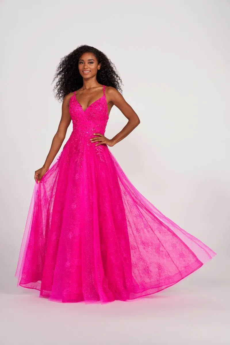 Ellie Wilde V-Neck A-Line Prom Dress EW34086 sold by Terry costa product image thumbnail 4