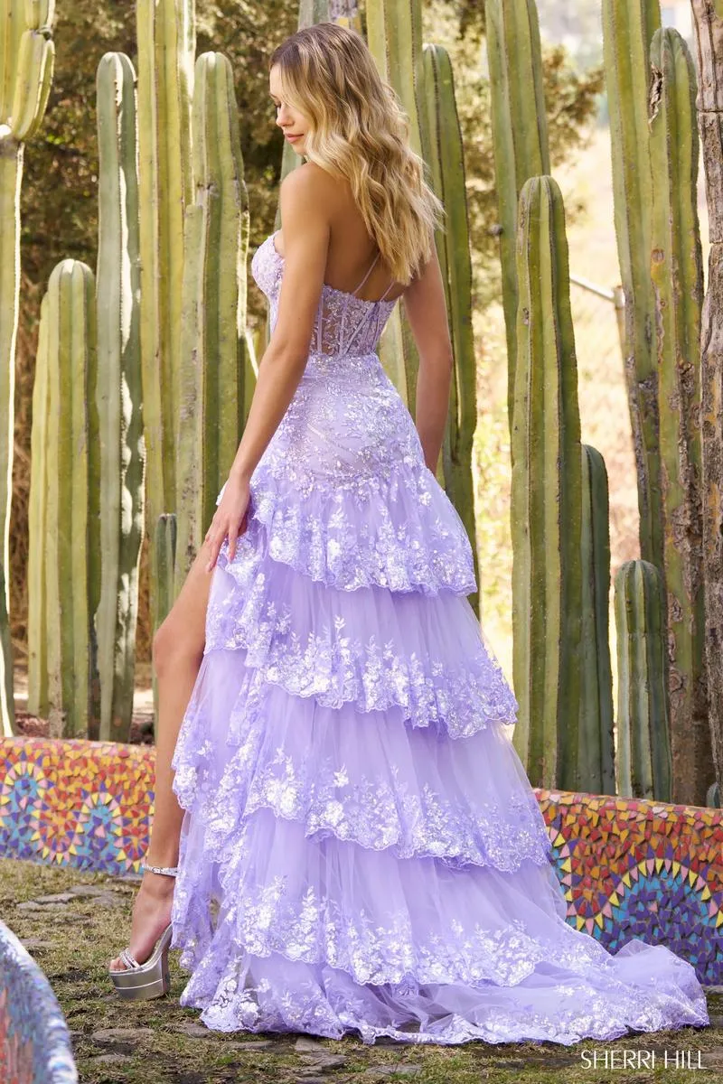 Sherri Hill Fit and Flare Ruffle Prom Dress 55800 sold by Terry costa product image thumbnail 2