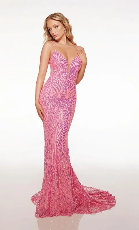Alyce Paris, Sequin Lace-up Prom Dress 61618 sold by Terry costa