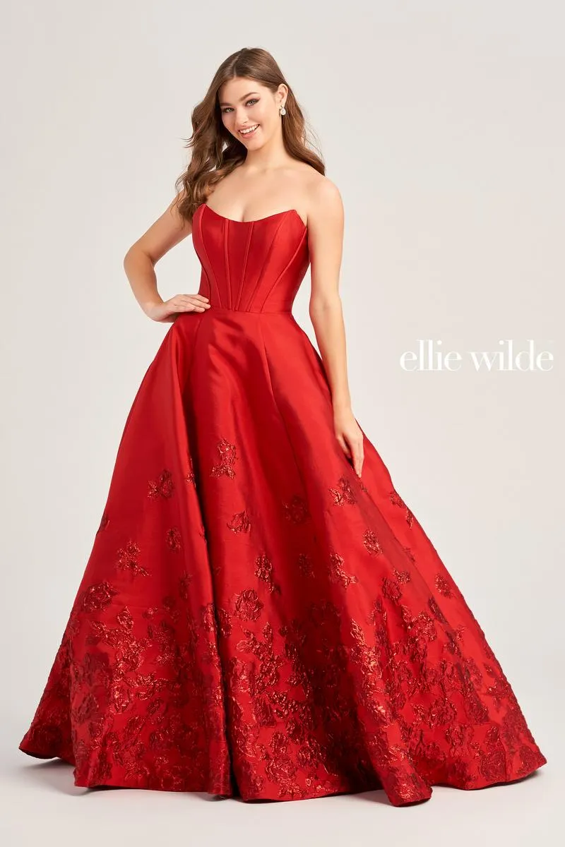 Ellie Wilde Brocade Ballgown EW35073 sold by Terry costa product image thumbnail 2