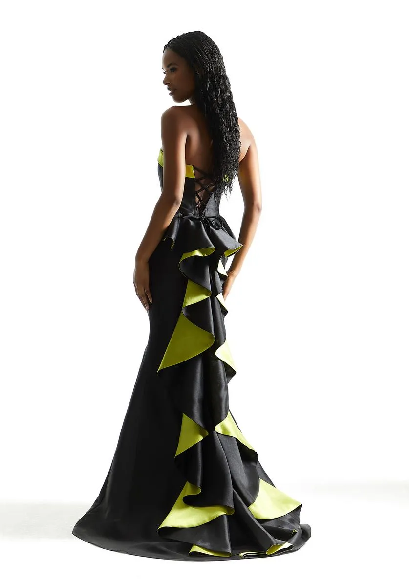 Morilee Color Block Strapless Ruffle Prom Dress 49025 sold by Terry costa product image thumbnail 2
