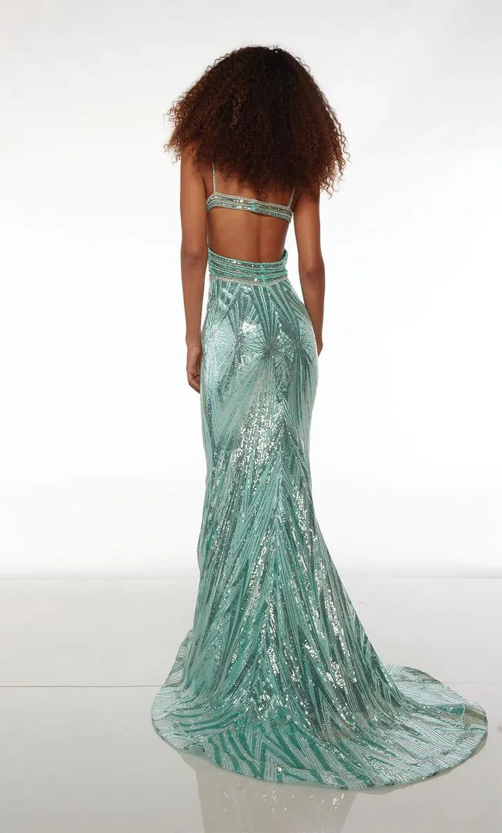 Alyce Sequin Cut-out Prom Dress 61679 sold by Terry costa product image thumbnail 4