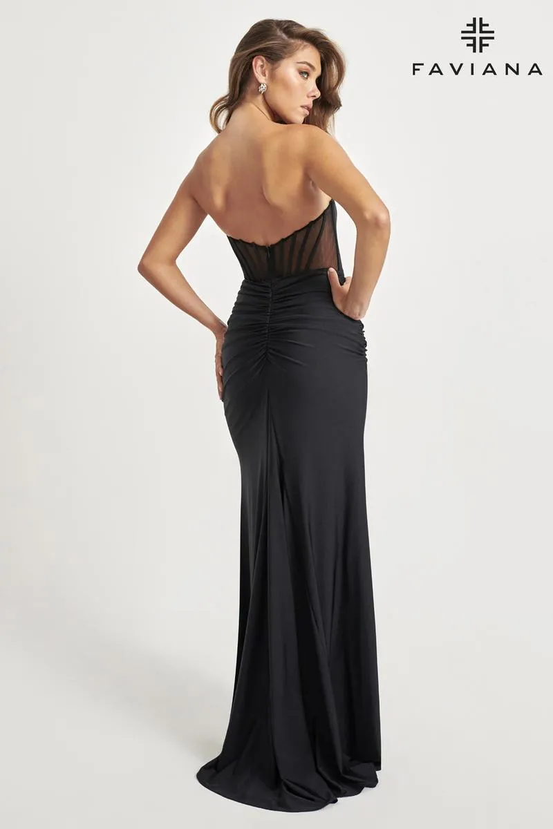 Faviana Strapless Corset Prom Dress 11041 sold by Terry costa product image thumbnail 5