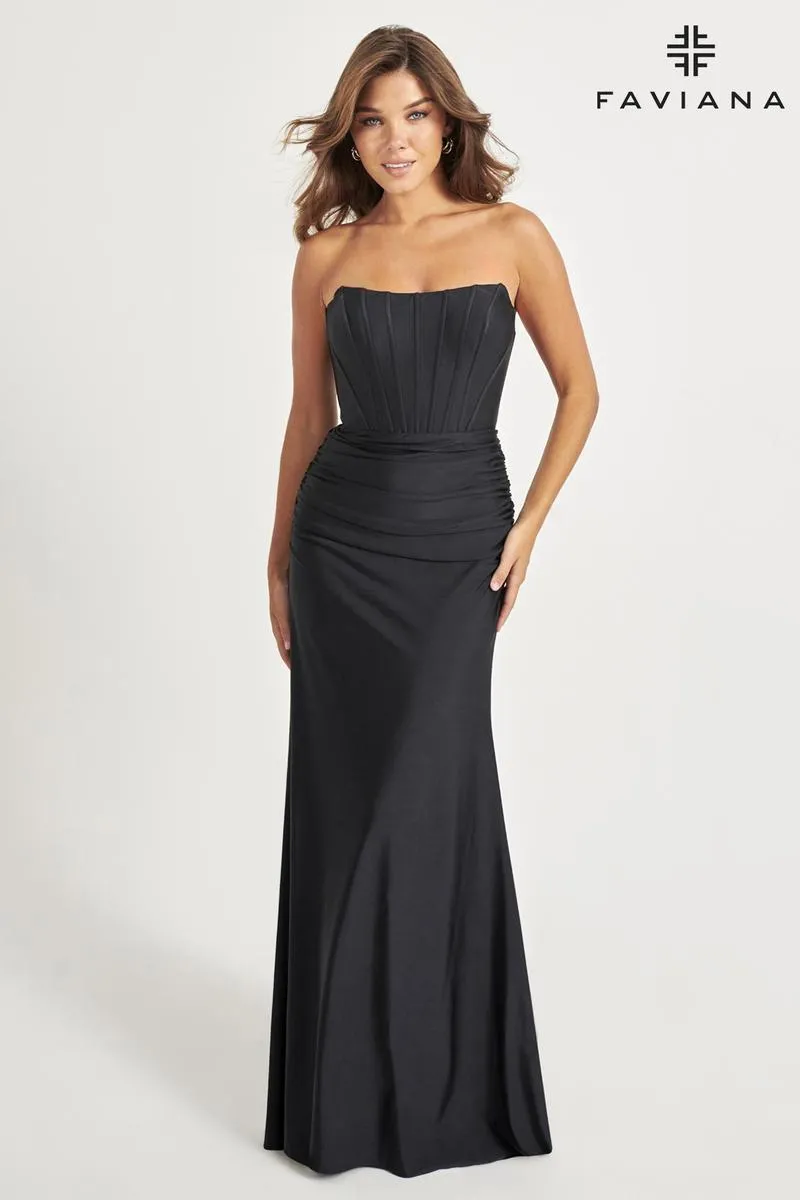 Faviana Strapless Corset Prom Dress 11041 sold by Terry costa product image thumbnail 4