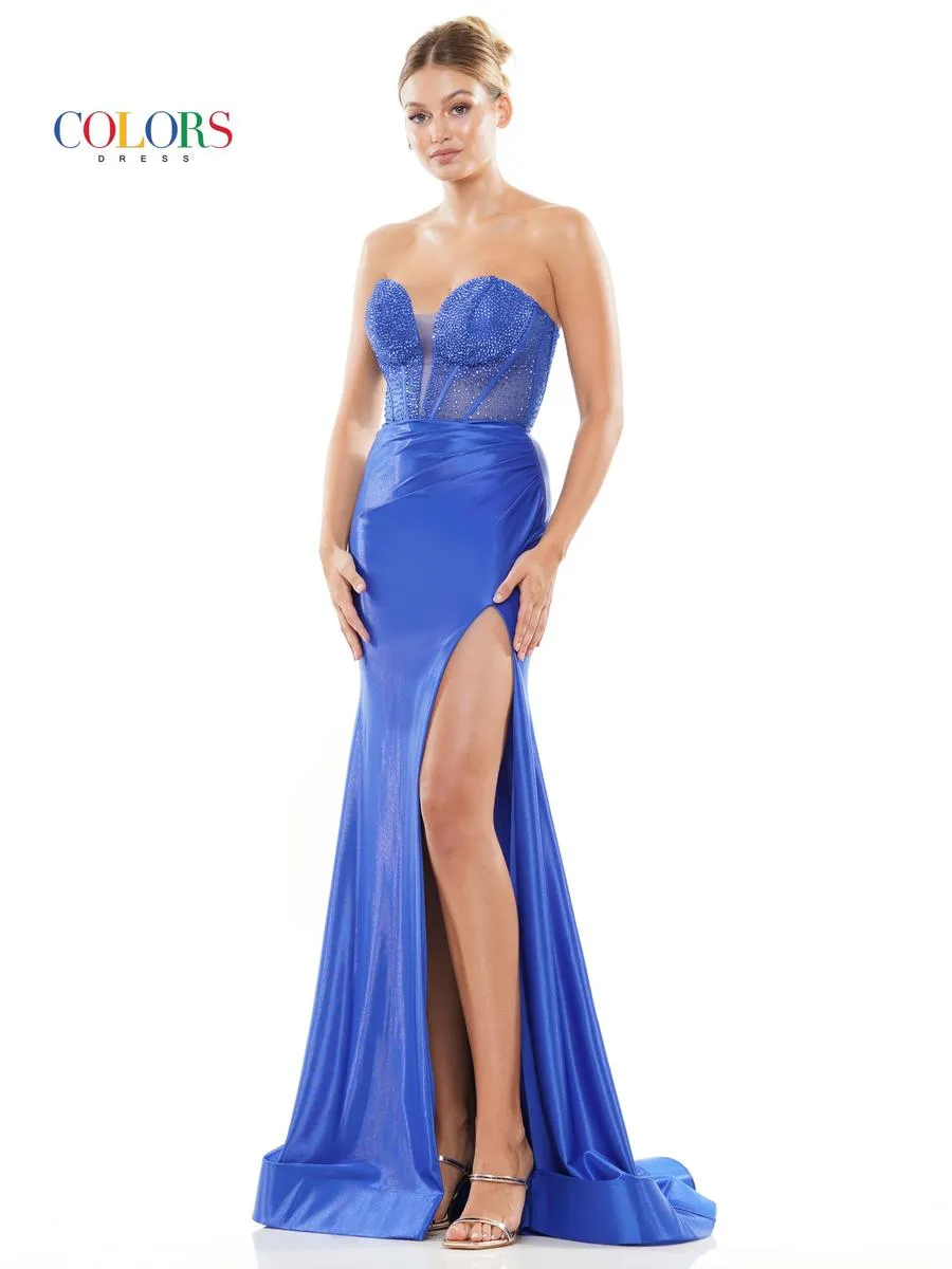Colors Plunging Corset Prom Dress 3138 sold by Terry costa product image thumbnail 4