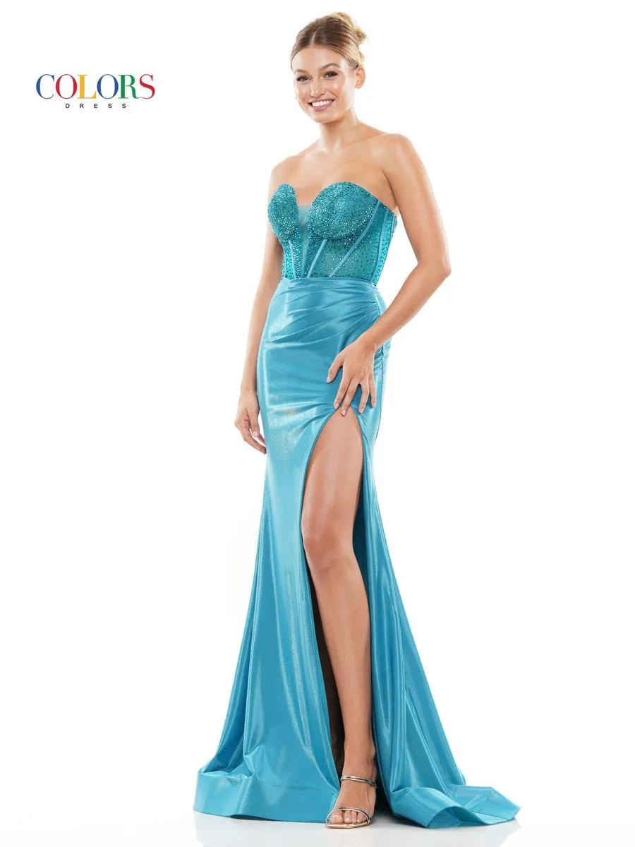 Colors Plunging Corset Prom Dress 3138 sold by Terry costa