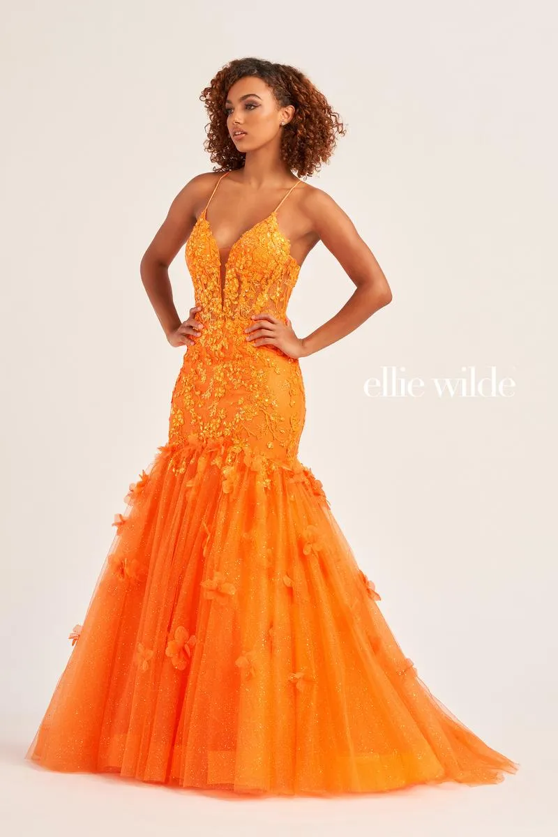 Ellie Wilde Lace Mermaid Prom Dress EW35080 sold by Terry costa product image thumbnail 5