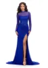 ASHLEYlauren Long Sleeve Beaded Prom Dress 11742 sold by Terry costa