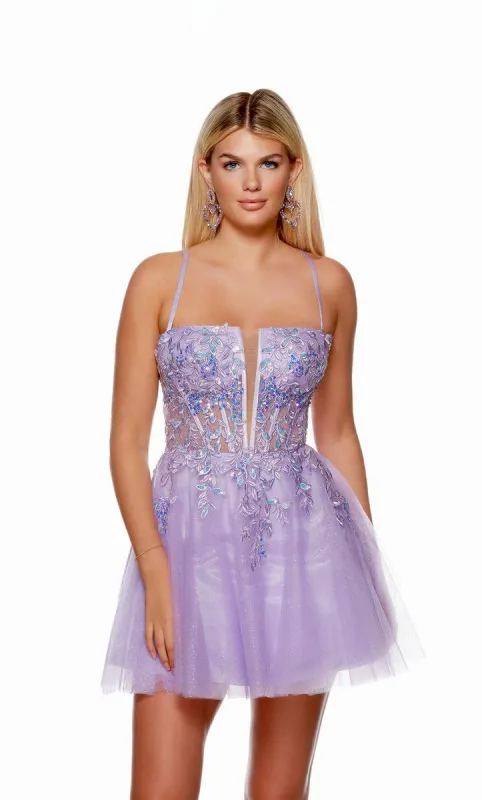 Alyce Paris Floral Corset Homecoming Dress 3162 sold by Terry costa