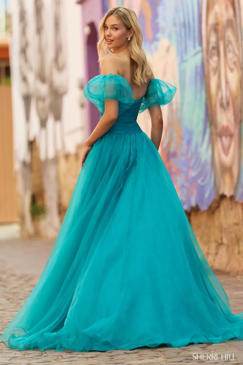 Sherri Hill Long A-Line Cut-Out Prom Dress 55602 sold by Terry costa product image thumbnail 2