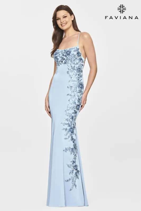 Faviana Long Scoop Prom Dress S10845 sold by Terry costa