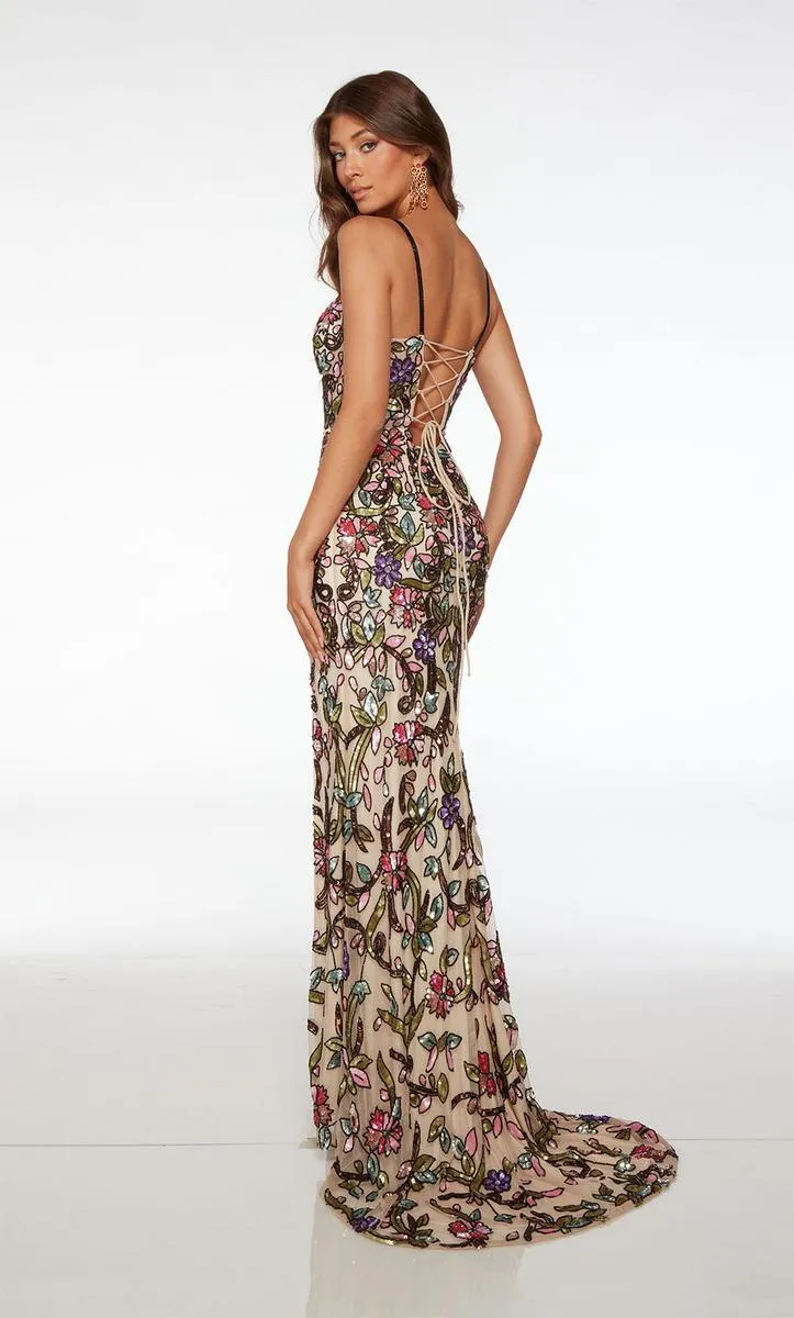 Alyce Corset Floral Prom Dress 61687 sold by Terry costa product image thumbnail 2