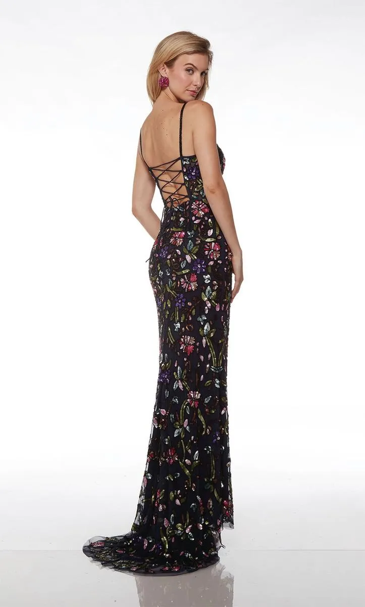Alyce Corset Floral Prom Dress 61687 sold by Terry costa product image thumbnail 5