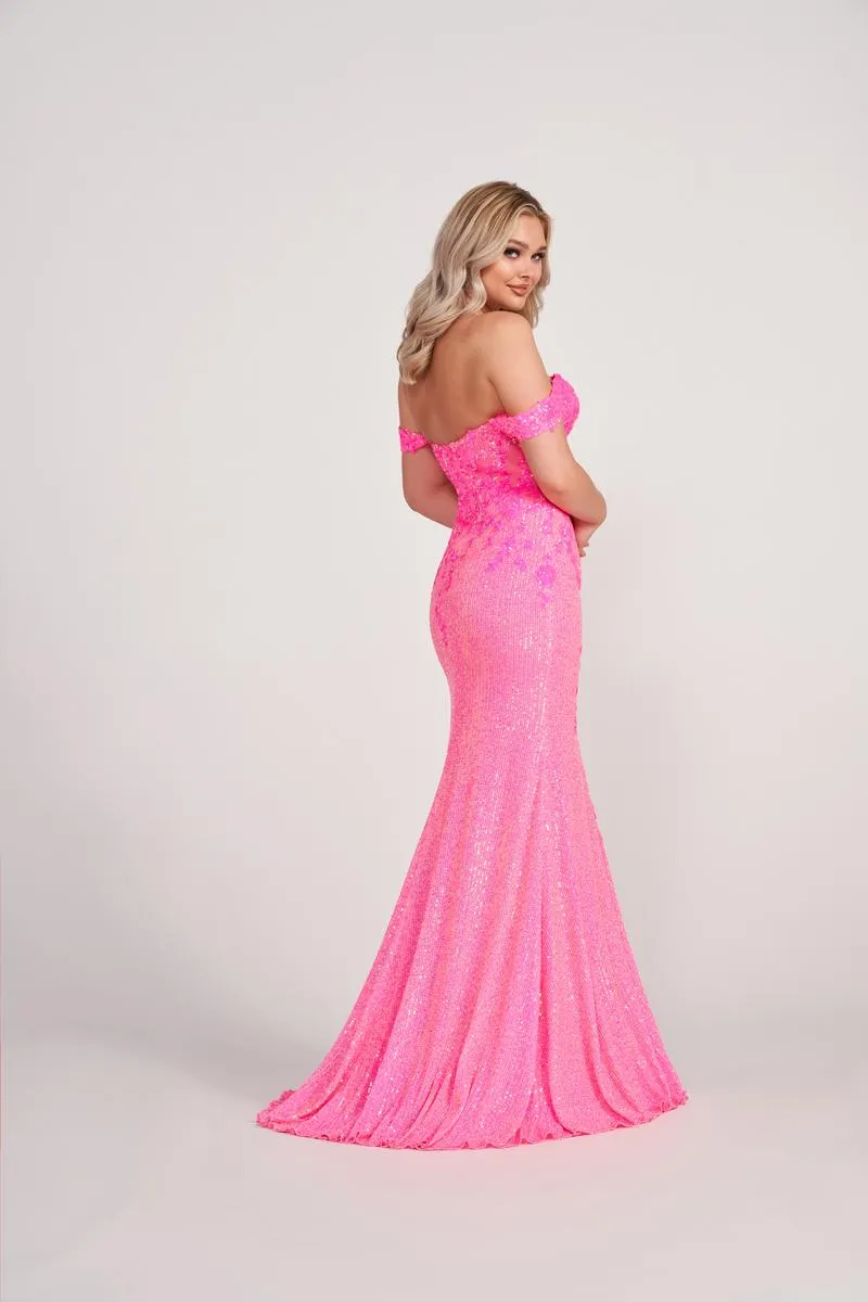 Ellie Wilde Sequin Lace Long Prom Dress EW34012 sold by Terry costa product image thumbnail 3