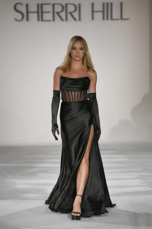 Sherri Hill See-Through Corset Dress 55554 sold by Terry costa