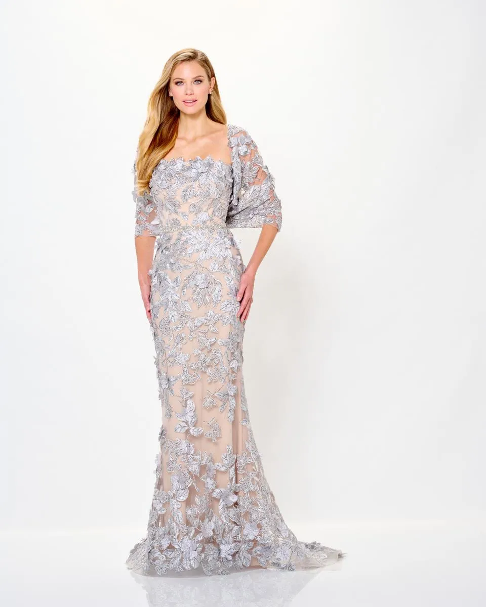 Ivonne D by Mon Cheri 3D Floral Evening Dress ID6205 sold by Terry costa product image thumbnail 5