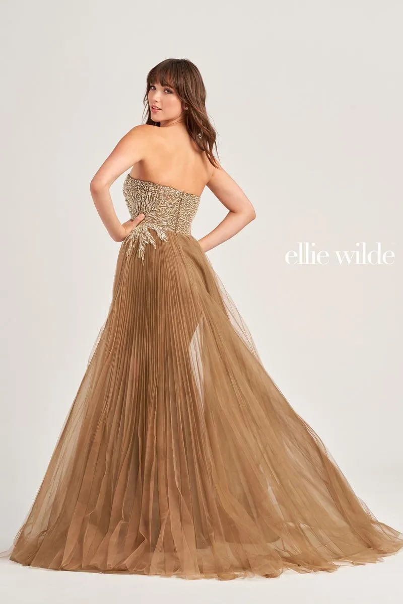 Ellie WIlde Strapless Beaded Prom Dress EW35085 sold by Terry costa product image thumbnail 2