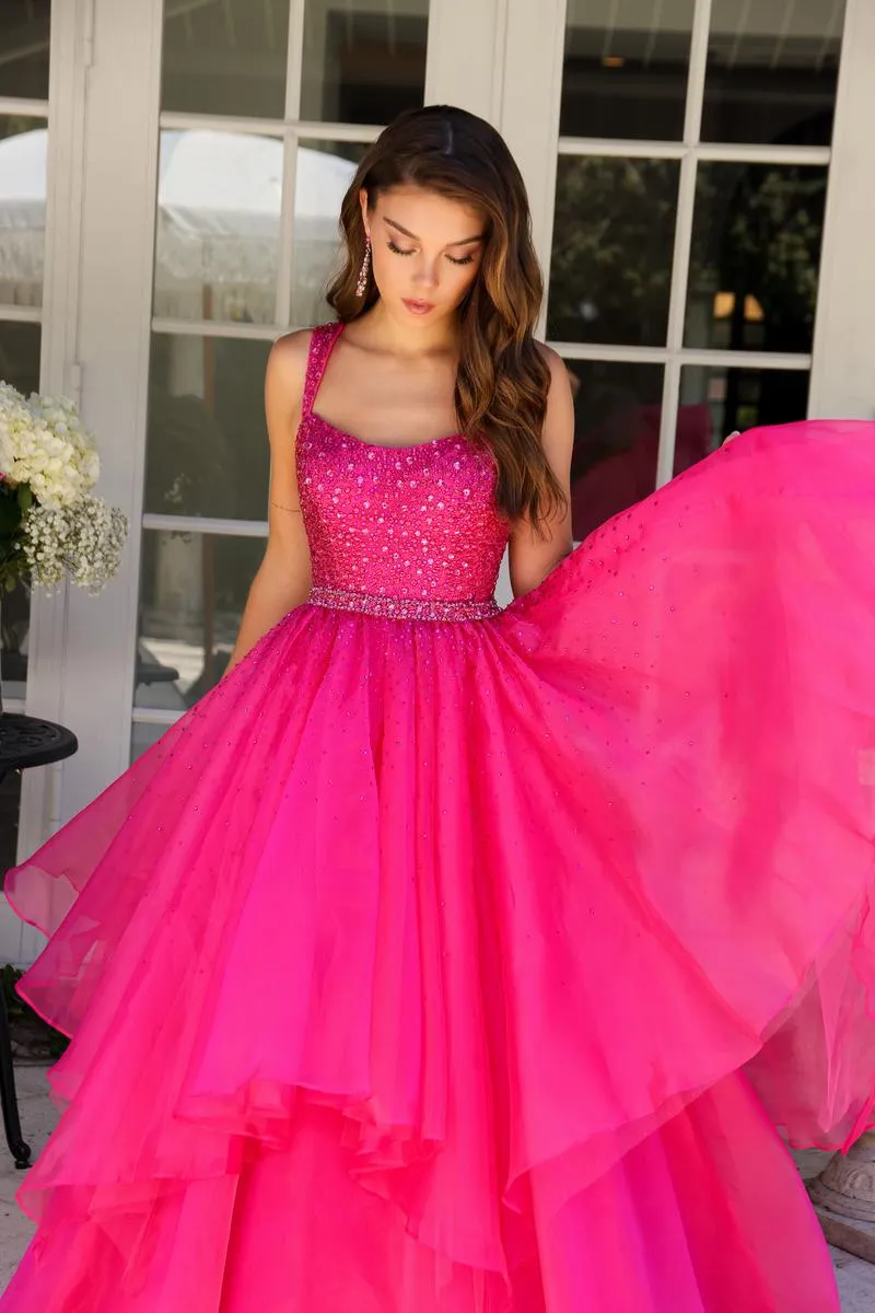 Ava Presley Tiered Ball Gown Prom Dress 29523 sold by Terry costa product image thumbnail 4