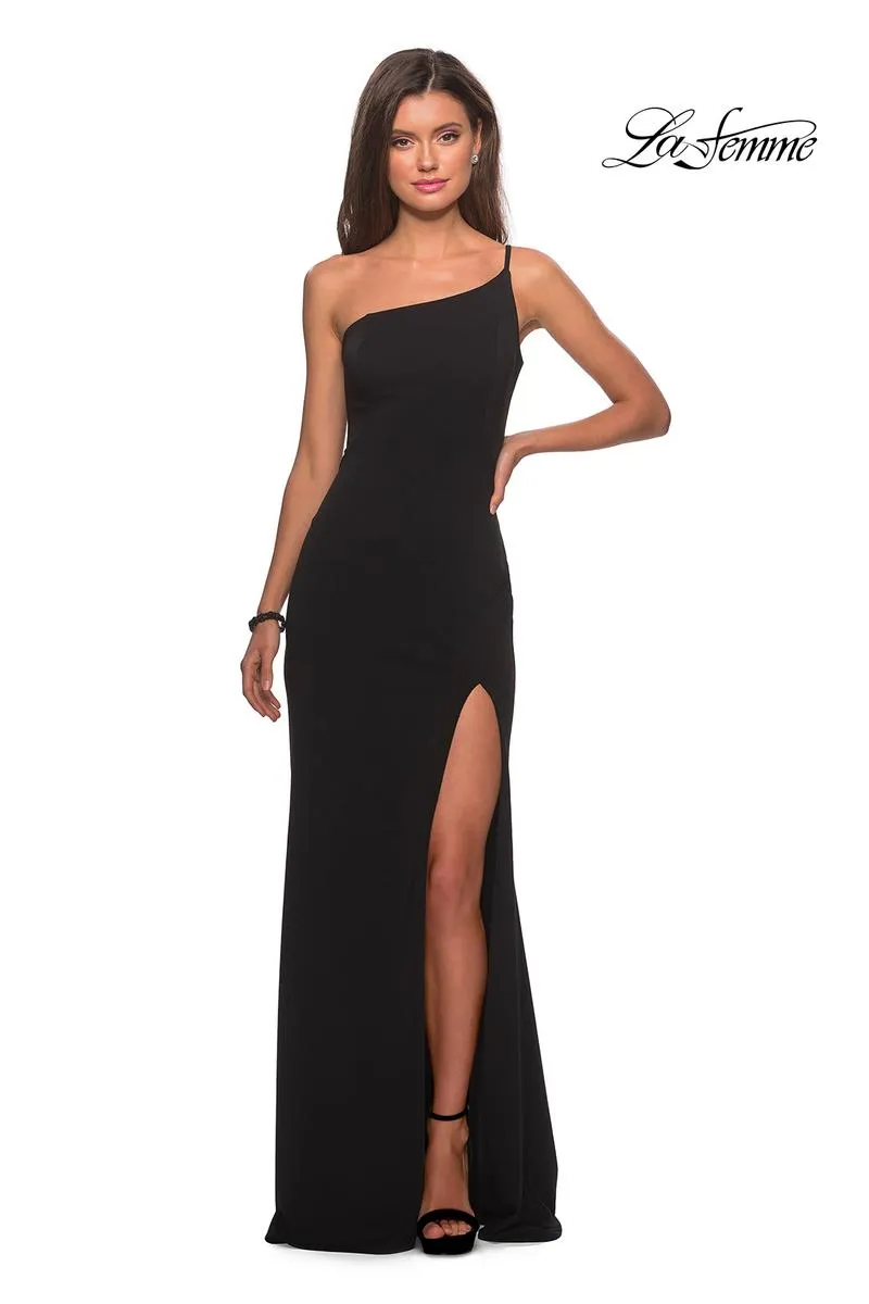 La Femme Long One Shoulder Dress 28176 sold by Terry costa