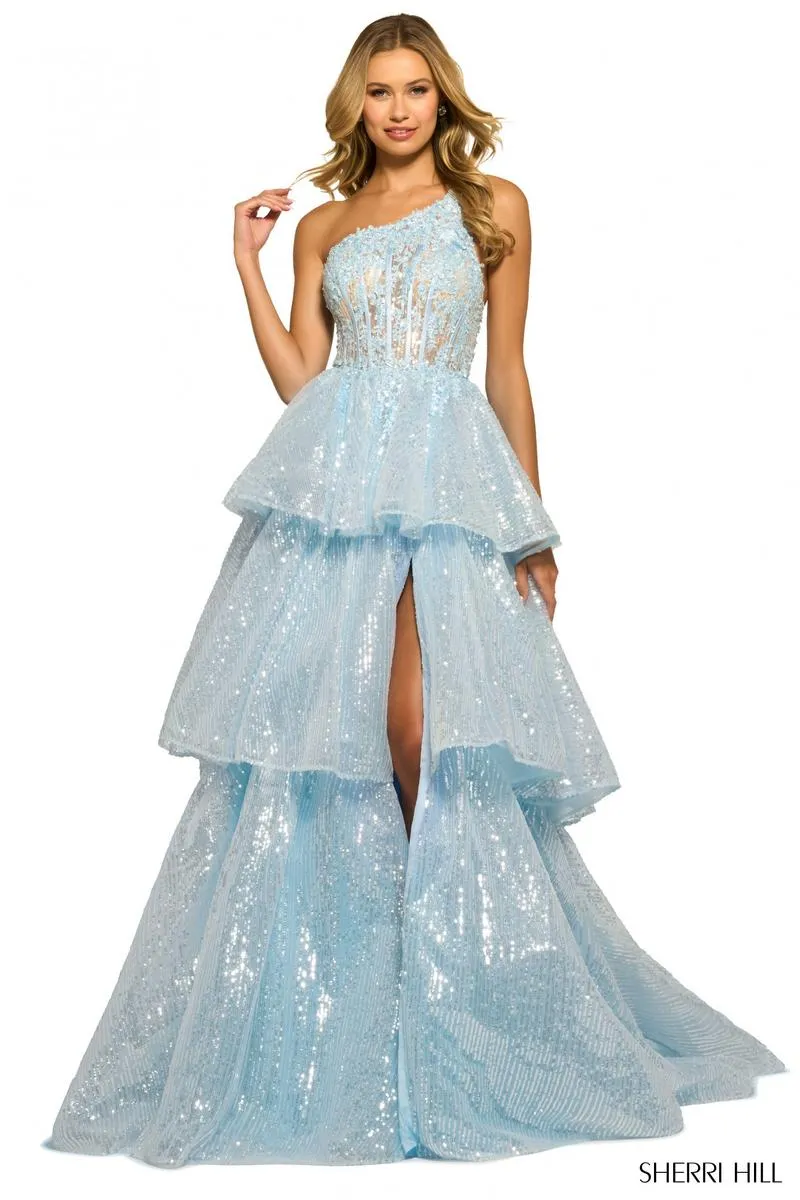 Sherri Hill Ruffled Ballgown 55527 sold by Terry costa