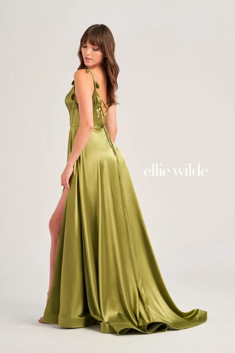 Ellie Wilde Satin Corset Prom Dress EW35215 sold by Terry costa product image thumbnail 3