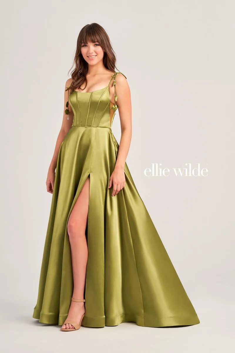 Ellie Wilde Satin Corset Prom Dress EW35215 sold by Terry costa product image thumbnail 2