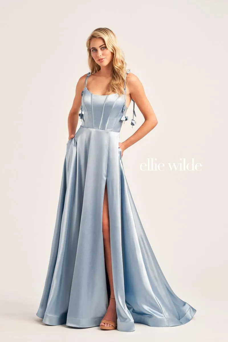 Ellie Wilde Satin Corset Prom Dress EW35215 sold by Terry costa product image thumbnail 4