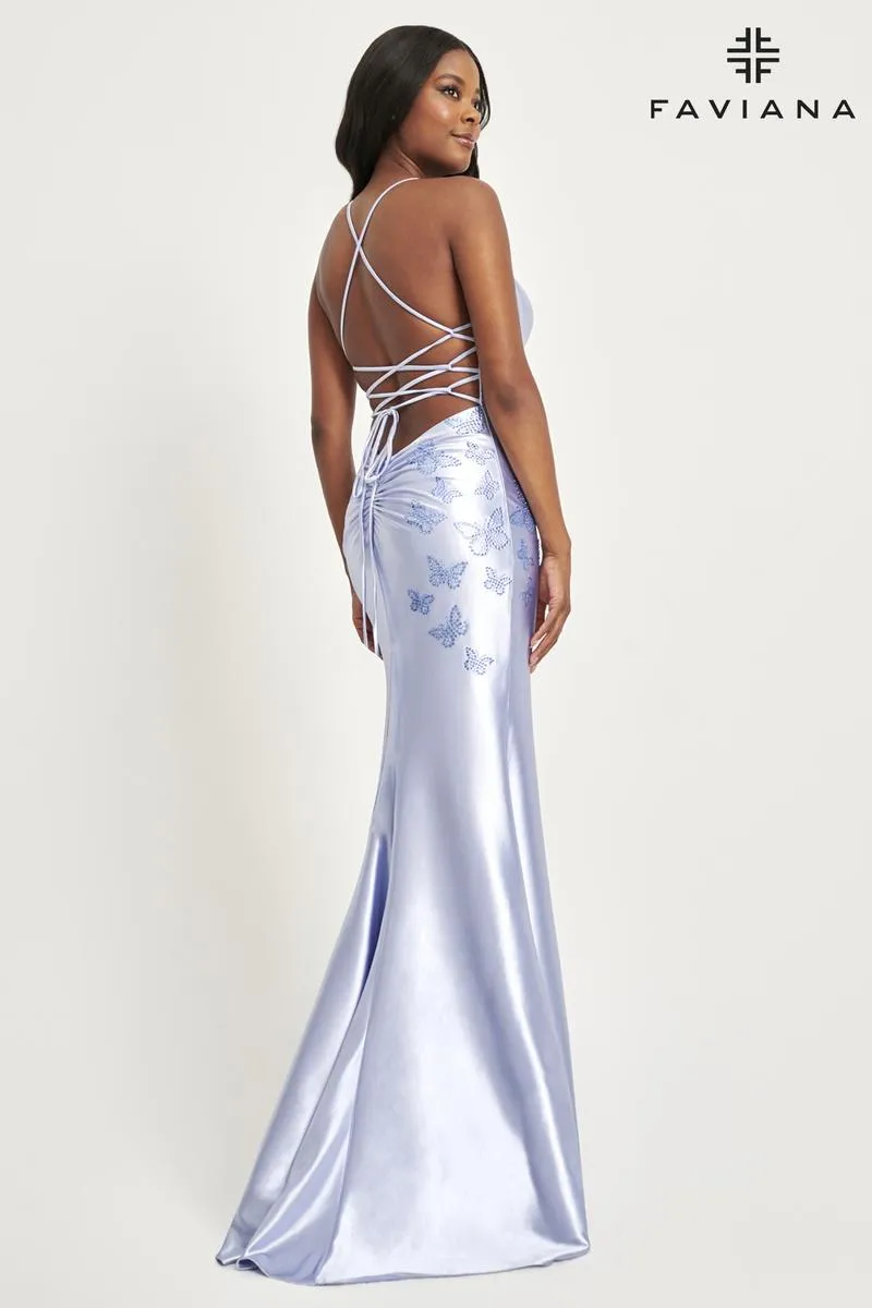 Faviana Butterfly Lace-up Prom Dress 11053 sold by Terry costa product image thumbnail 3