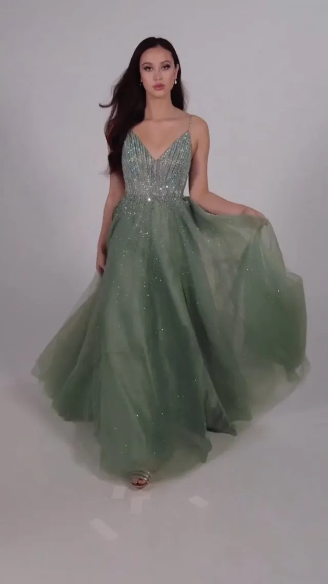 Ellie Wilde A-Line V-Neck Prom Dress EW35088 sold by Terry costa