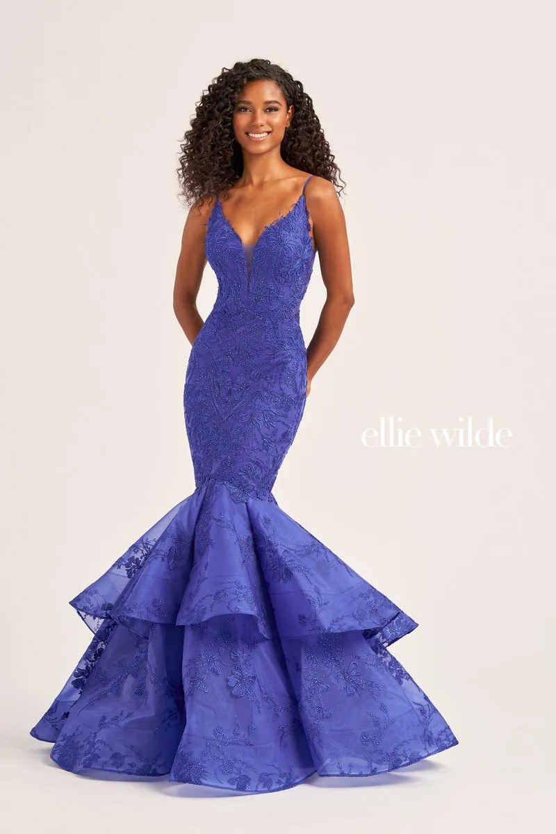 Ellie Wilde Lace Mermaid Prom Dress EW35038 sold by Terry costa product image thumbnail 5