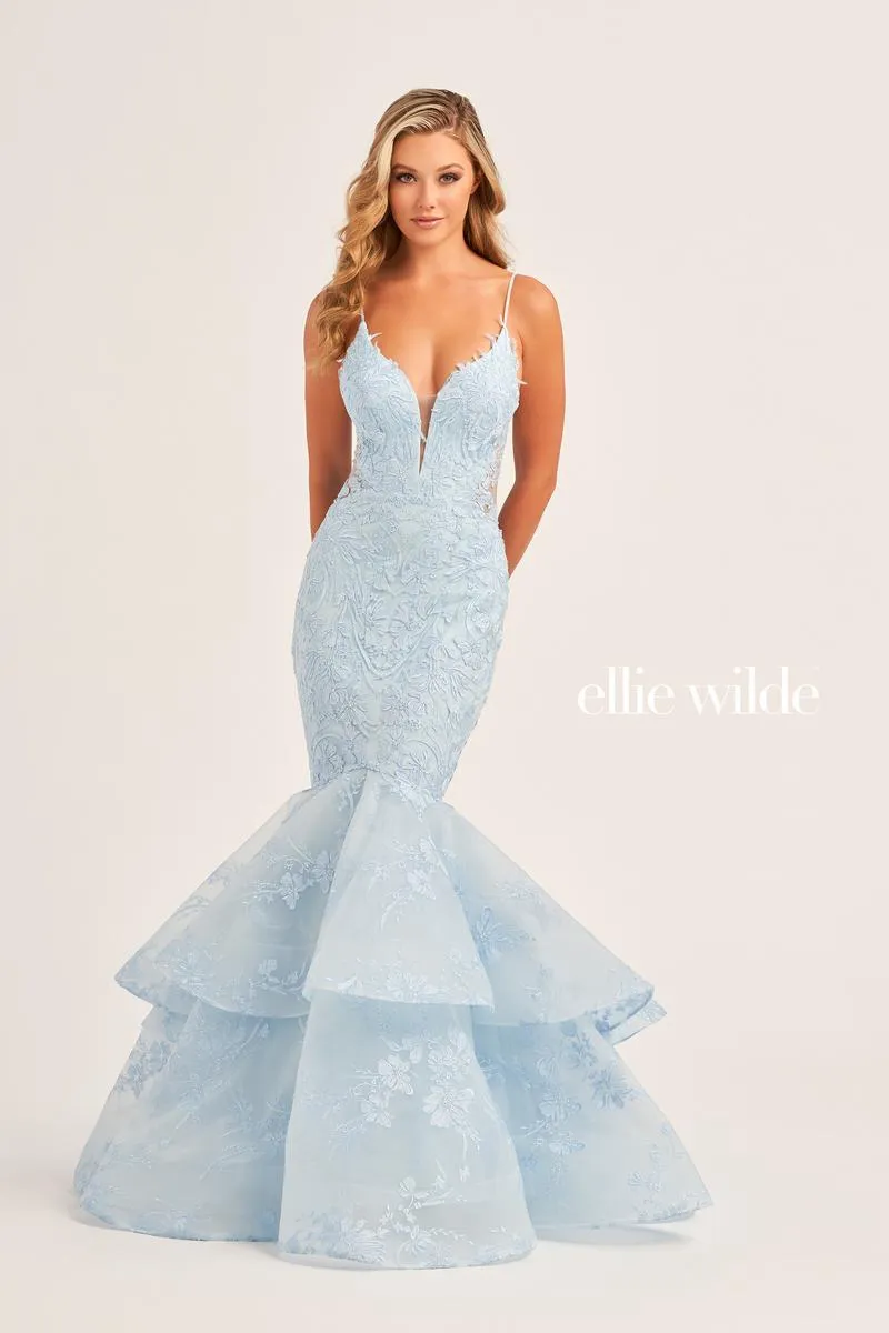 Ellie Wilde Lace Mermaid Prom Dress EW35038 sold by Terry costa product image thumbnail 4