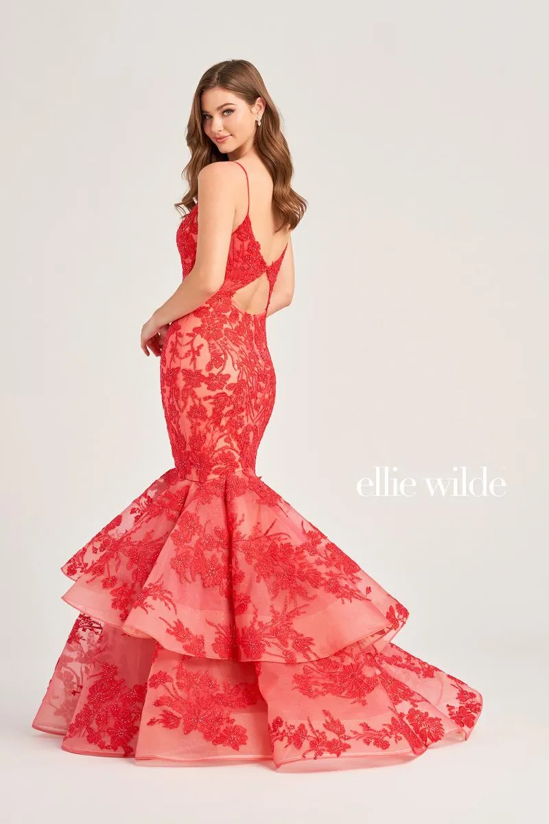 Ellie Wilde Lace Mermaid Prom Dress EW35038 sold by Terry costa product image thumbnail 3