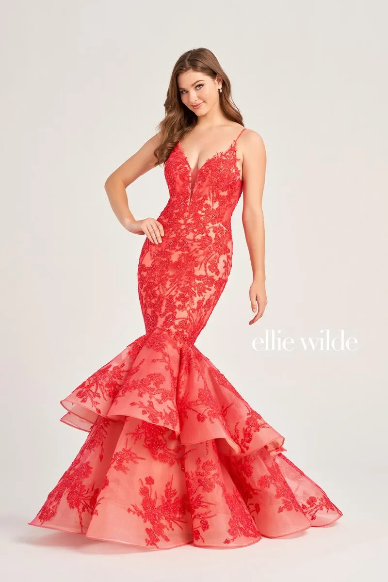 Ellie Wilde Lace Mermaid Prom Dress EW35038 sold by Terry costa product image thumbnail 2
