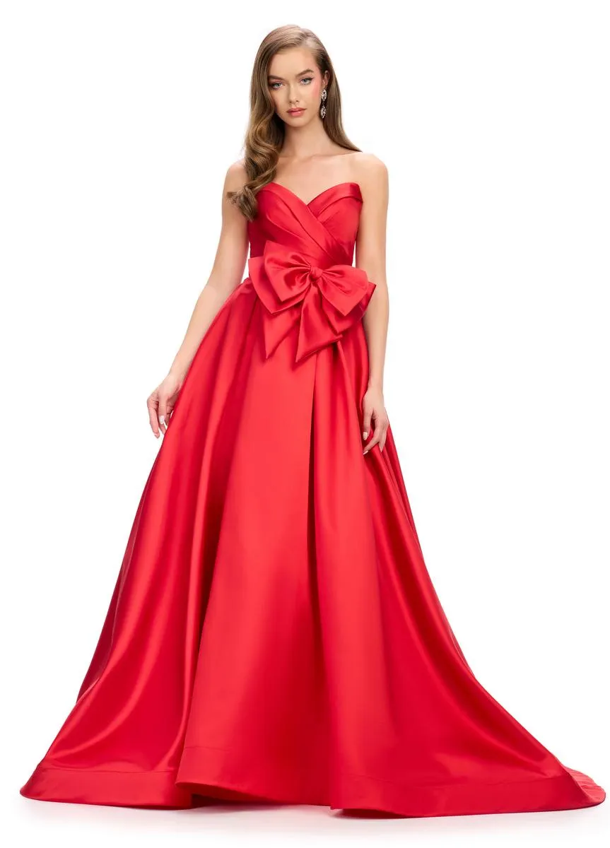 ASHLEYlauren Mikado Bow Prom Dress 11770 sold by Terry costa product image thumbnail 5