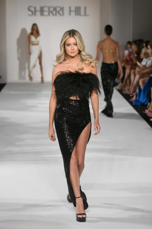 Sherri Hill Two Piece Feather Dress 55556 sold by Terry costa