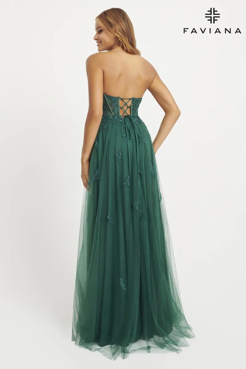 Faviana A-Line Corset Prom Dress 11057 sold by Terry costa product image thumbnail 4